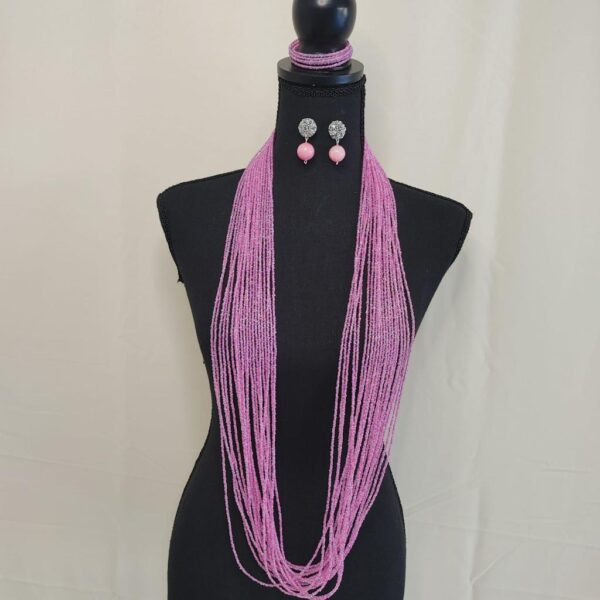 Bola Pink hand crafted beaded set